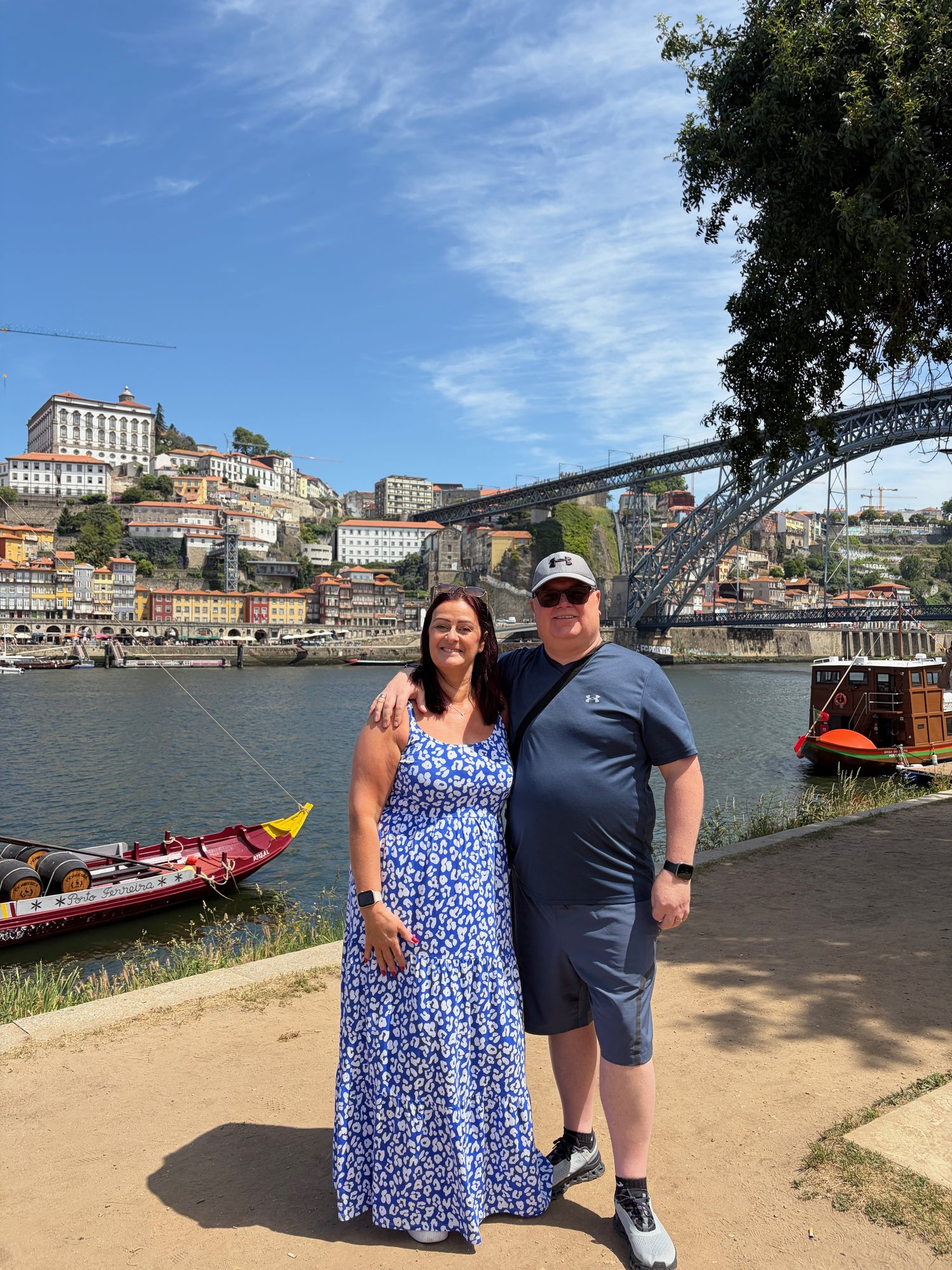 Chris and Sarah beside the River Douro at Cais de Gaia