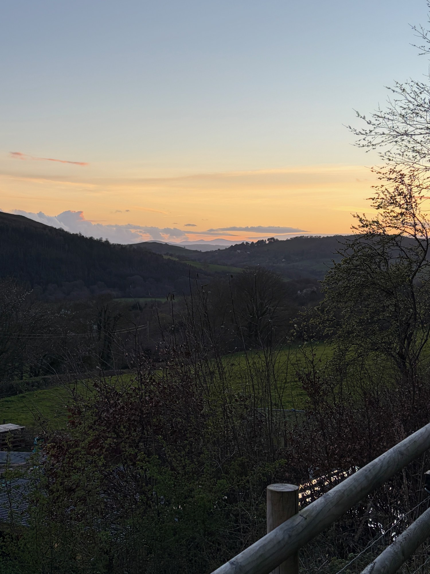 Sunset over the valley from Wildwood Quarry